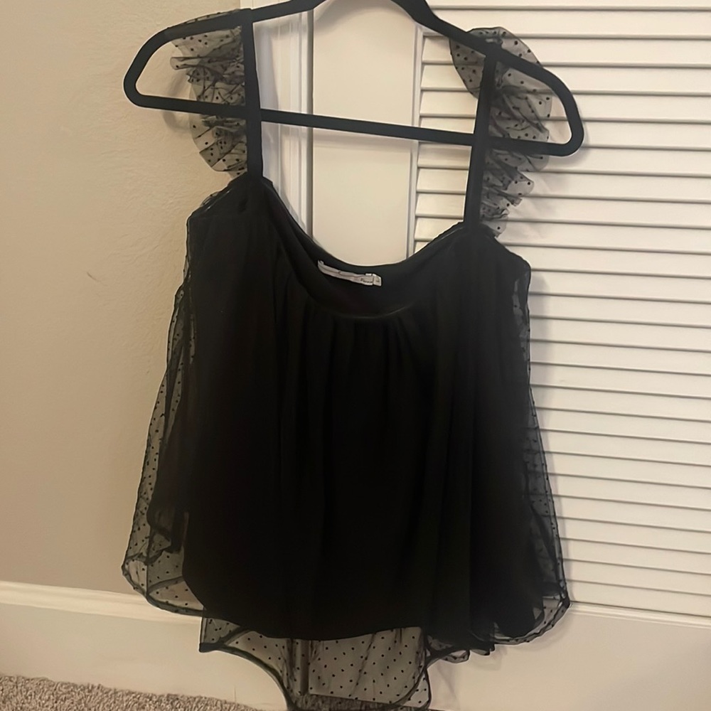 Black babydoll tulle top